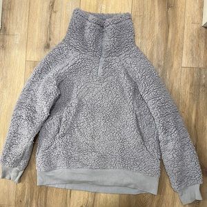 Lavender quarter zip Sherpa sweater